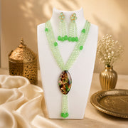 Jade Light Green Necklace Earring Set